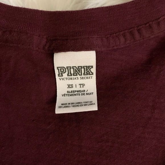 PINK maroon v-neck - Picture 3 of 3